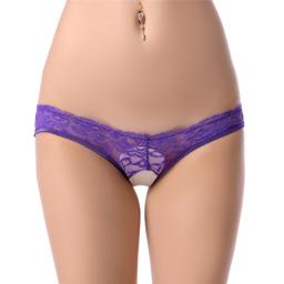 Sexy Pink Or Purple Open Back Lace Knickers