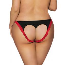 Black or Red Open Back Cutout Knickers