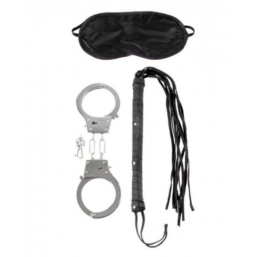 Lover's Fantasy Kit - Wrist/Ankle Cuffs Silky Mask & Leather