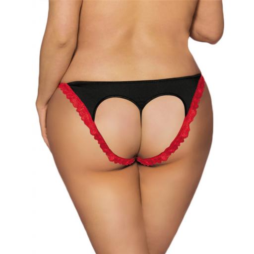 Black, Red or Leopard Print Open Back Cutout Knickers